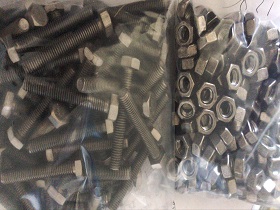 Ti2 hex bolt DIN933 with 2 hex nuts DIN934 M8*50MM
