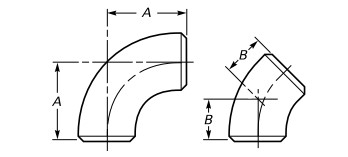 3D Radius Elbow drawing