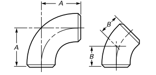 Long Radius Elbows drawing