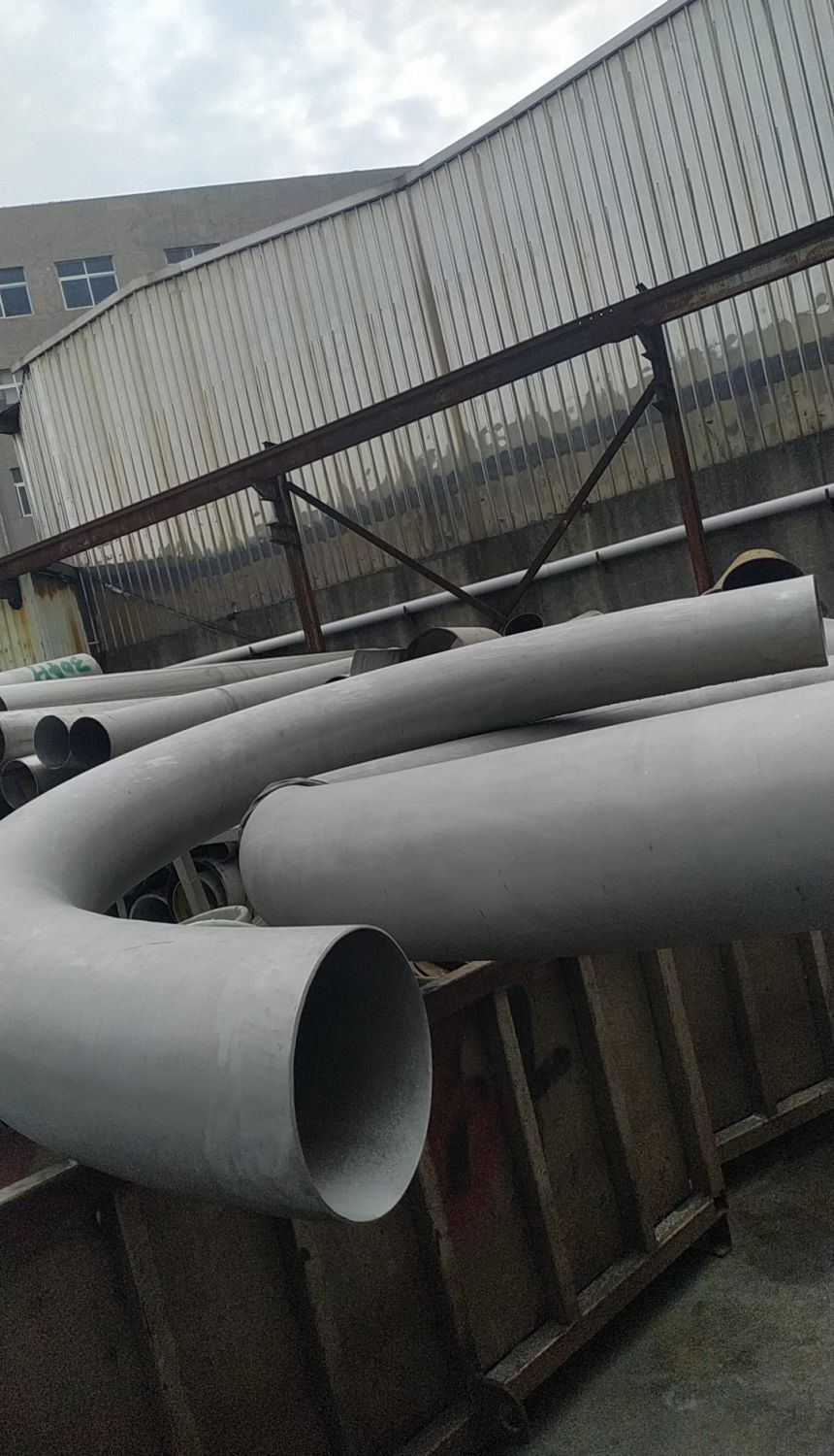 Stainless steel A312-316L, welded 14” Sch10s bend pipe, 180 degree with additional 500mm straight length