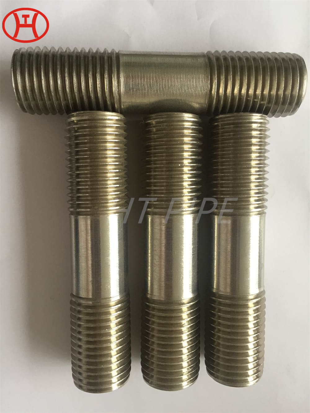 DIN976 UNS N08810-Incoloy 800H partial thread Nature Nickel Alloy hex bolt 1-2-13 Incoloy 800H hex bolt stub bolt