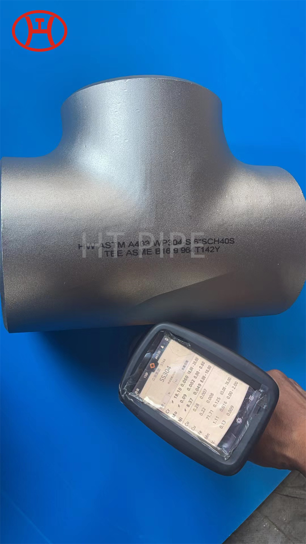 A403 WP304-S 62-12SCH40S R-TEE AISI304 0CR18NI9 X5CR-NI18