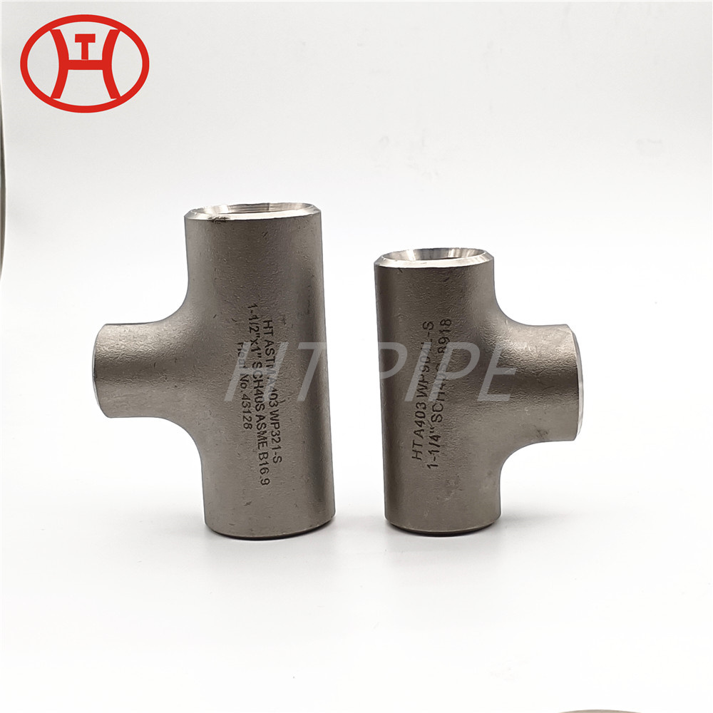 Stainless steel bw fittings equal tees unequal tees WP 321 ASTM ASME SA 403