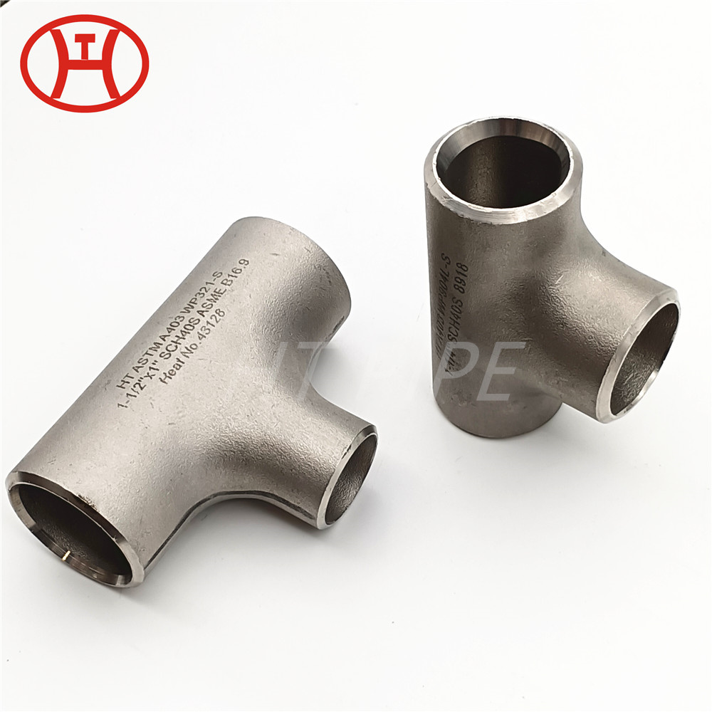 Stainless steel bw fittings reducing tees stright tees WP 321 ASTM ASME SA 403
