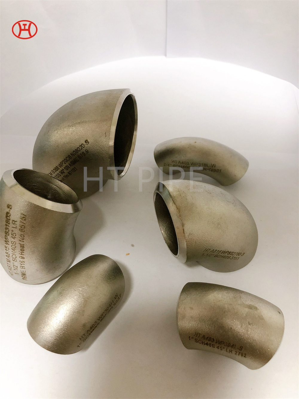 HT ASTM B366 WP20CB N08020 S 2 SCH10S 90도 SR ASME B16.9 열 번호 87027