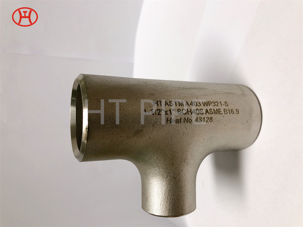 HT ASTM A403 WP321-S 1.5  X 1 SCH40S TEE ASME B16.9 Heat No.43128