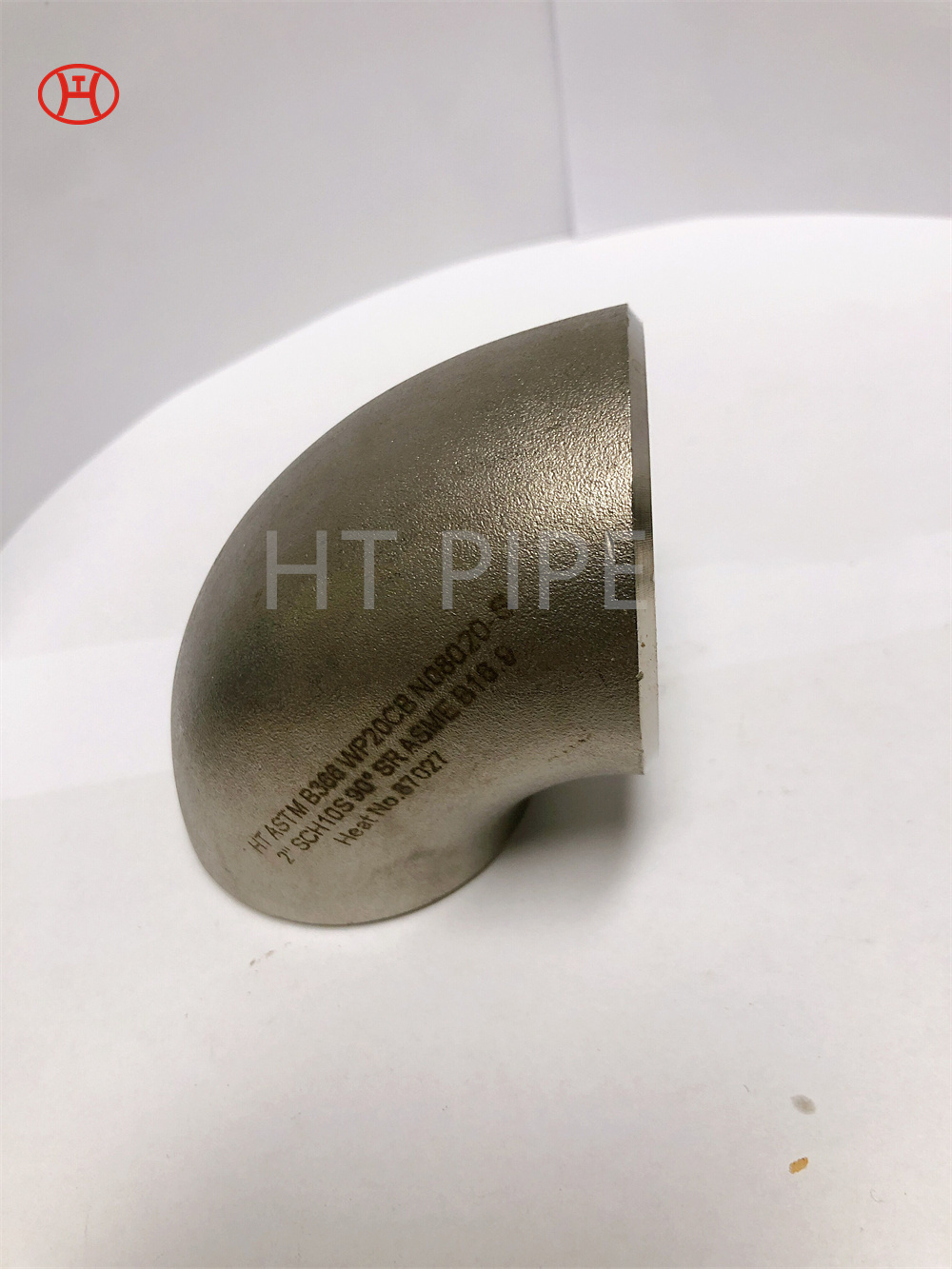 HT ASTM B366 WP20CB N08020-S 2 SCH10S 90 DEGREE SR ASME B16.9 Heat No.87027