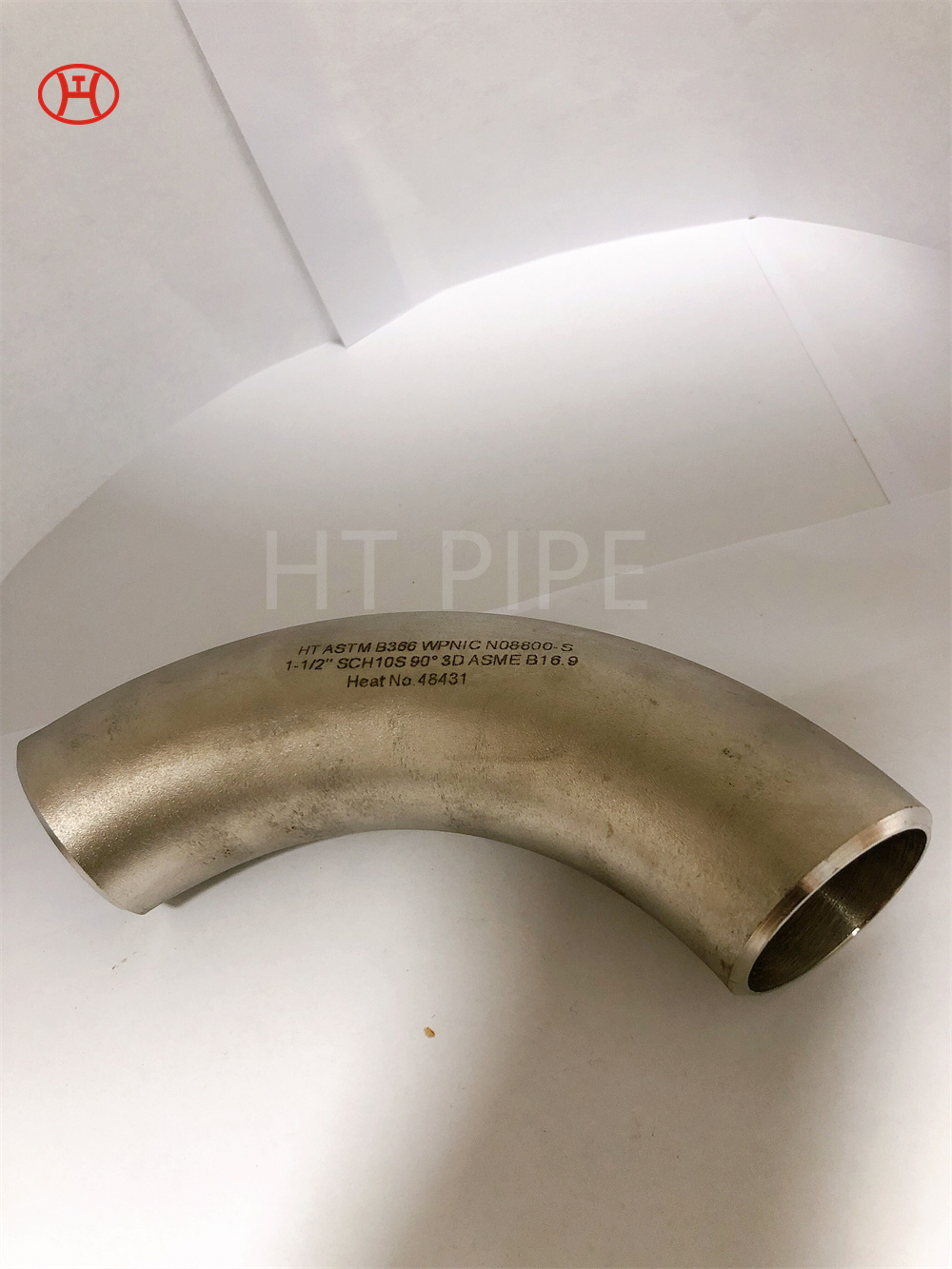 HT ASTM B366 WPNIC N0880-S 1.5 SCH10S 90 DEGREE 3D ASME B16.9 Heat No.48431