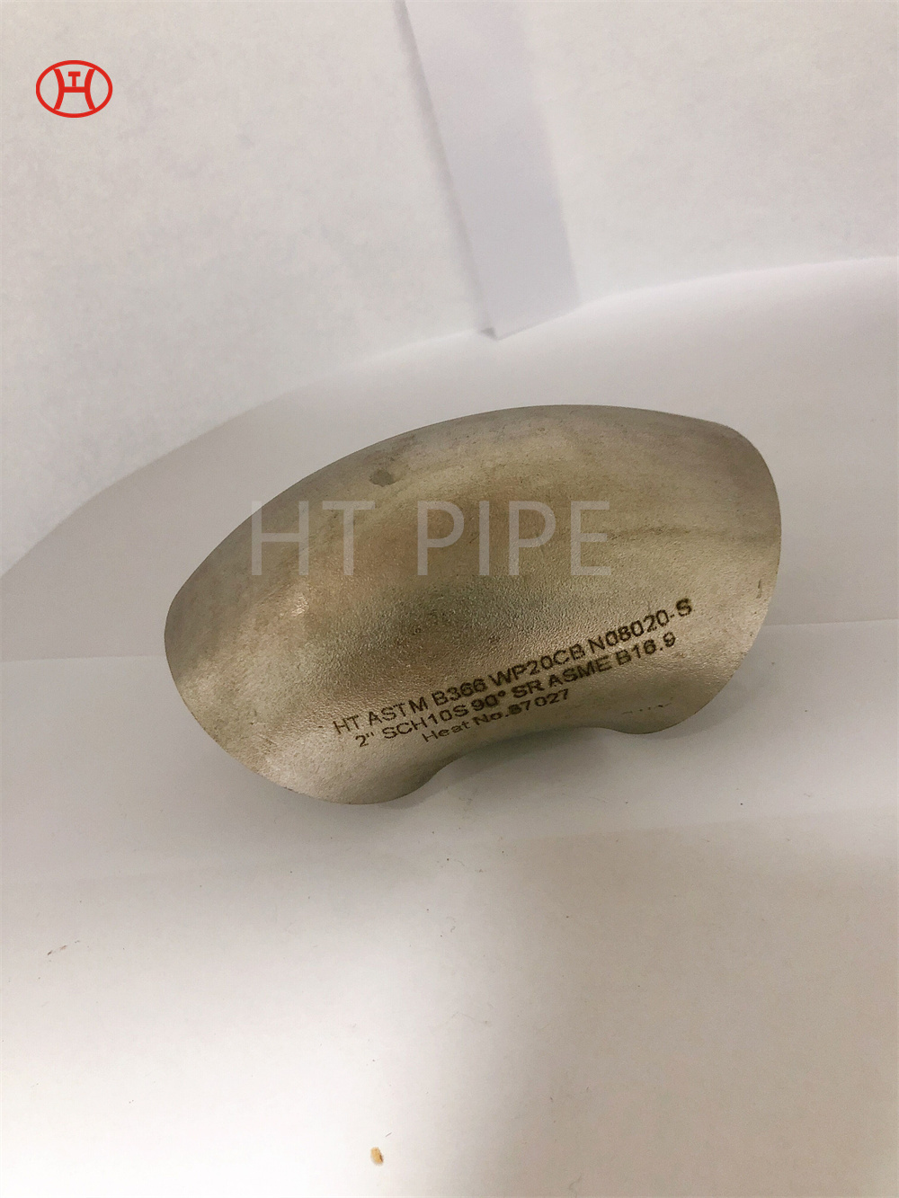 HT PIPE BEND ASTM B366 WP20CB N08020 S 2 SCH10S 90 DEGREE SR ASME B16.9 HEAT No. 87027