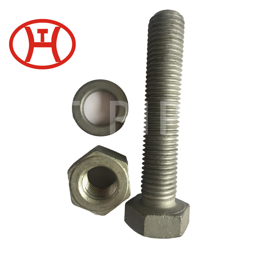 Nickel alloy bolts full threaded hex bolt with nut