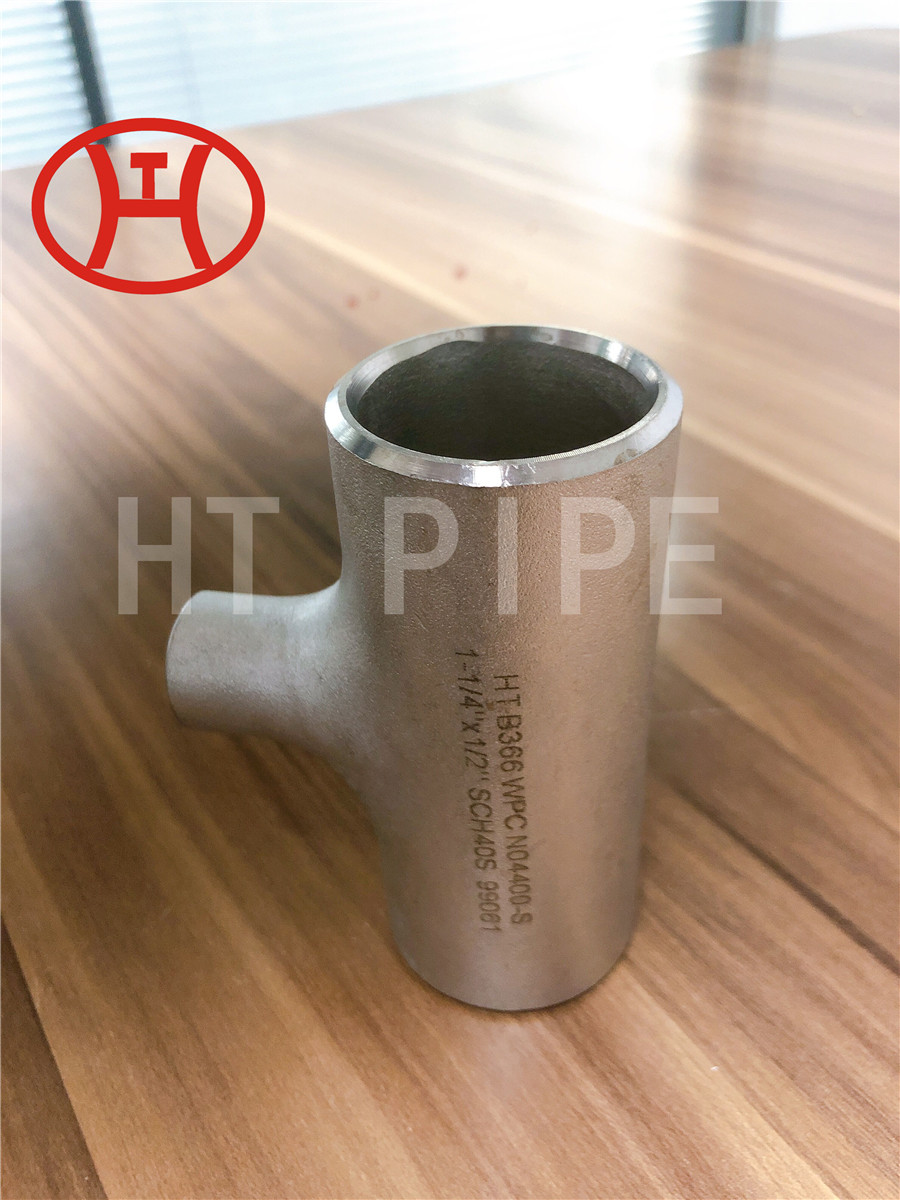 Nickel alloy elbow B366 N04400 reducing tee WPC tee 1.25inch by 1.5inch sample