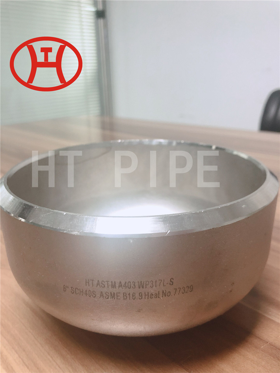 Stainless steel pipe fittings SS 317L cap A403 fittings 6in sch40
