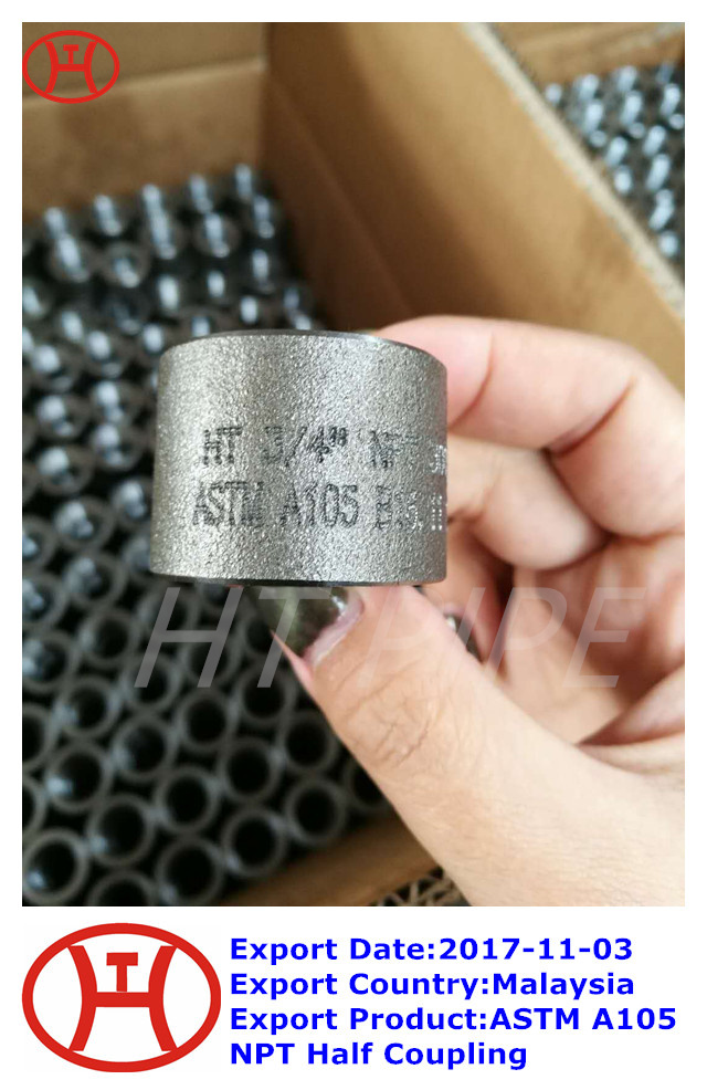 ASTM A105 NPT Half Coupling sw pipe fittings exported to Malaysia