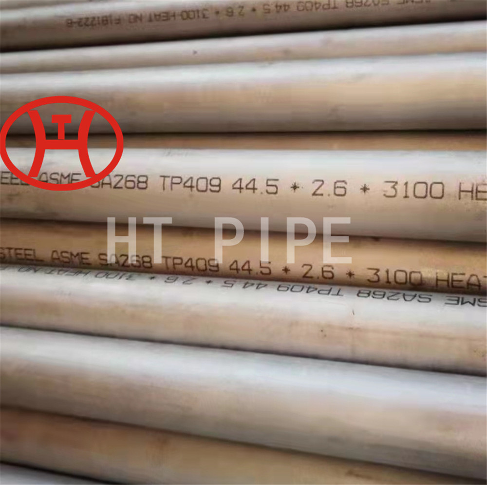 alloy steel pipe ASTM A268 TP409 pipe in package