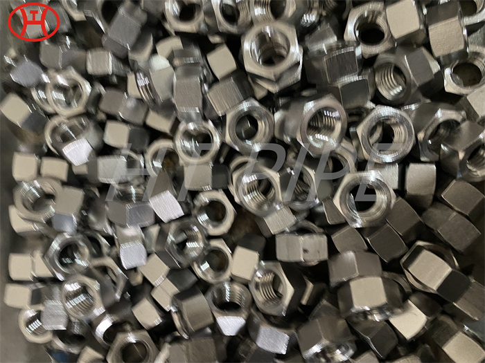 Inconel 600 hex nuts with lower rate of attack from chlorine or hydrogen chloride