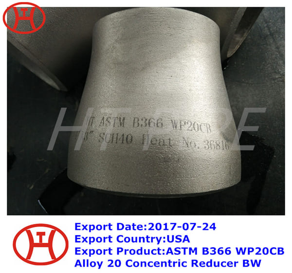 ASTM B366 WP20CB Alloy 20 Concentric Reducer BW